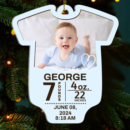 Baby's First Christmas Bodysuit - Personalized 1-Side Acrylic Ornament