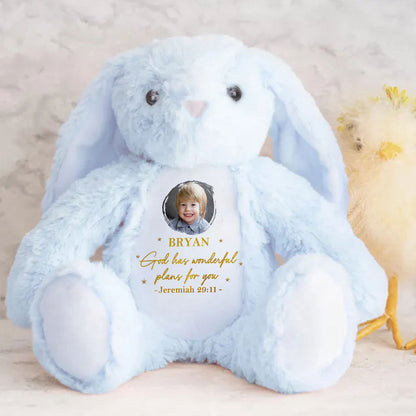 God's Promises For Kids - Personalized Stuffed Bunny