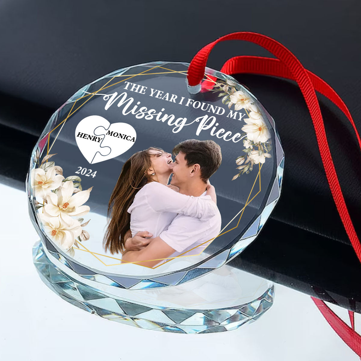 The Year I Found My Missing Piece - Personalized Custom Glass Ornament