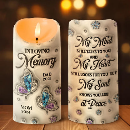 My Soul Knows You're At Peace - Personalized Flameless LED Candle