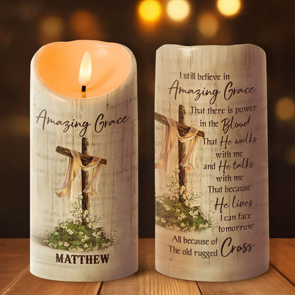 Amazing Grace - Personalized Flameless LED Candle