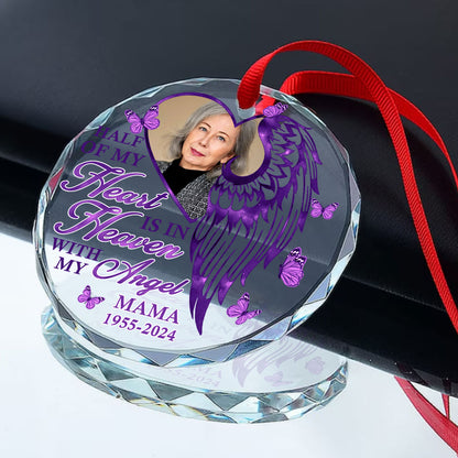 Your Wings Were Ready But My Heart Was Not - Personalized Custom Glass Ornament