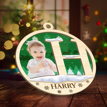 Baby Letter Name - Personalized Wood & Acrylic Ornament