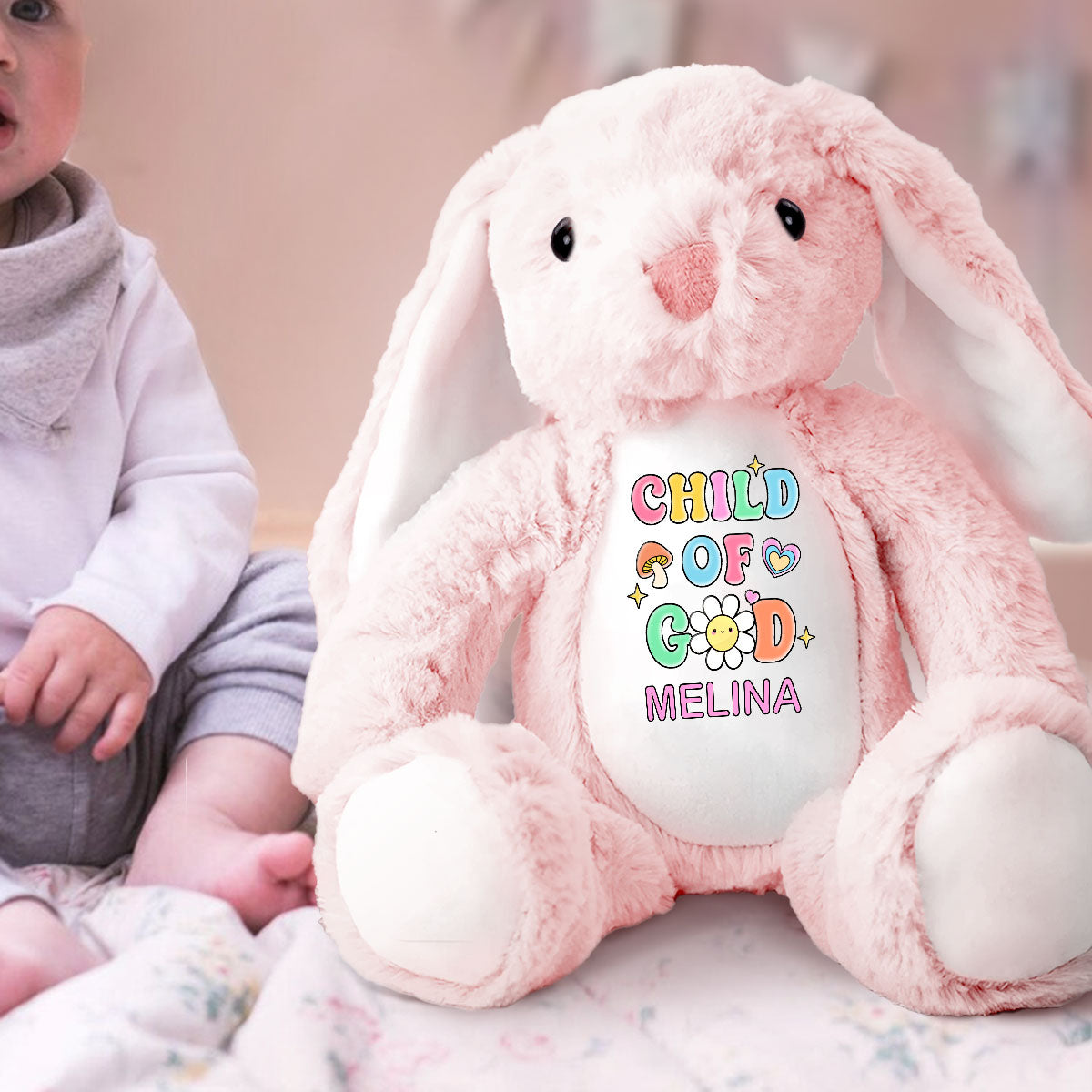 A Child Of God - Personalized Stuffed Bunny