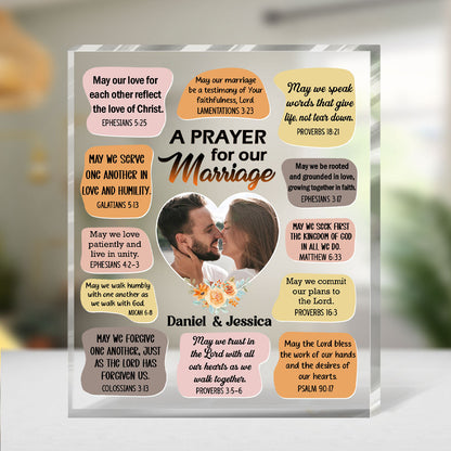 A Prayer For Our Marriage - Personalized Custom Shaped Squared Acrylic Plaque