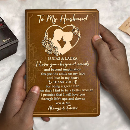 I Love You Beyond Words - Personalized Leather Cover Notebook