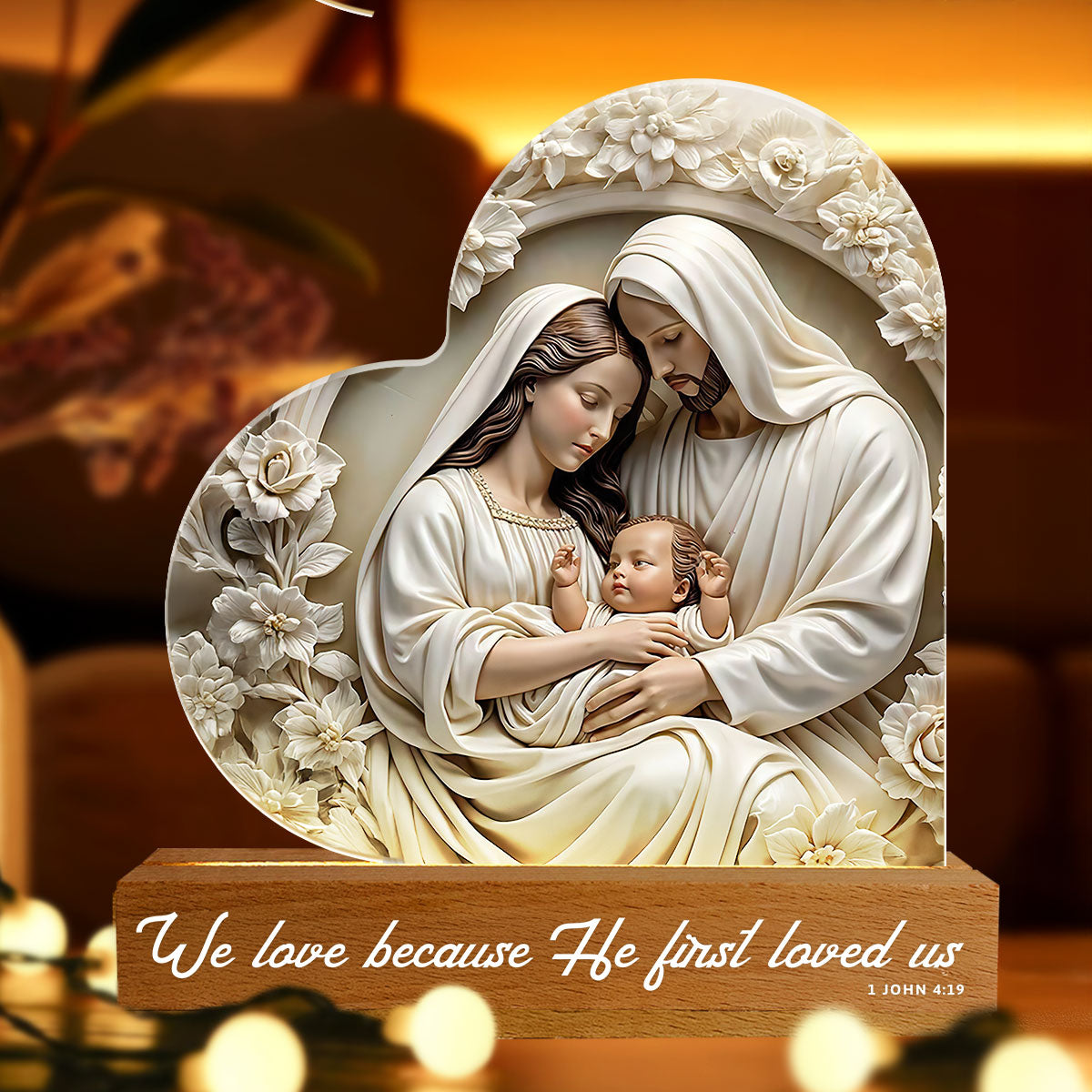 Holy Family - Personalized Acrylic Plaque Night Light