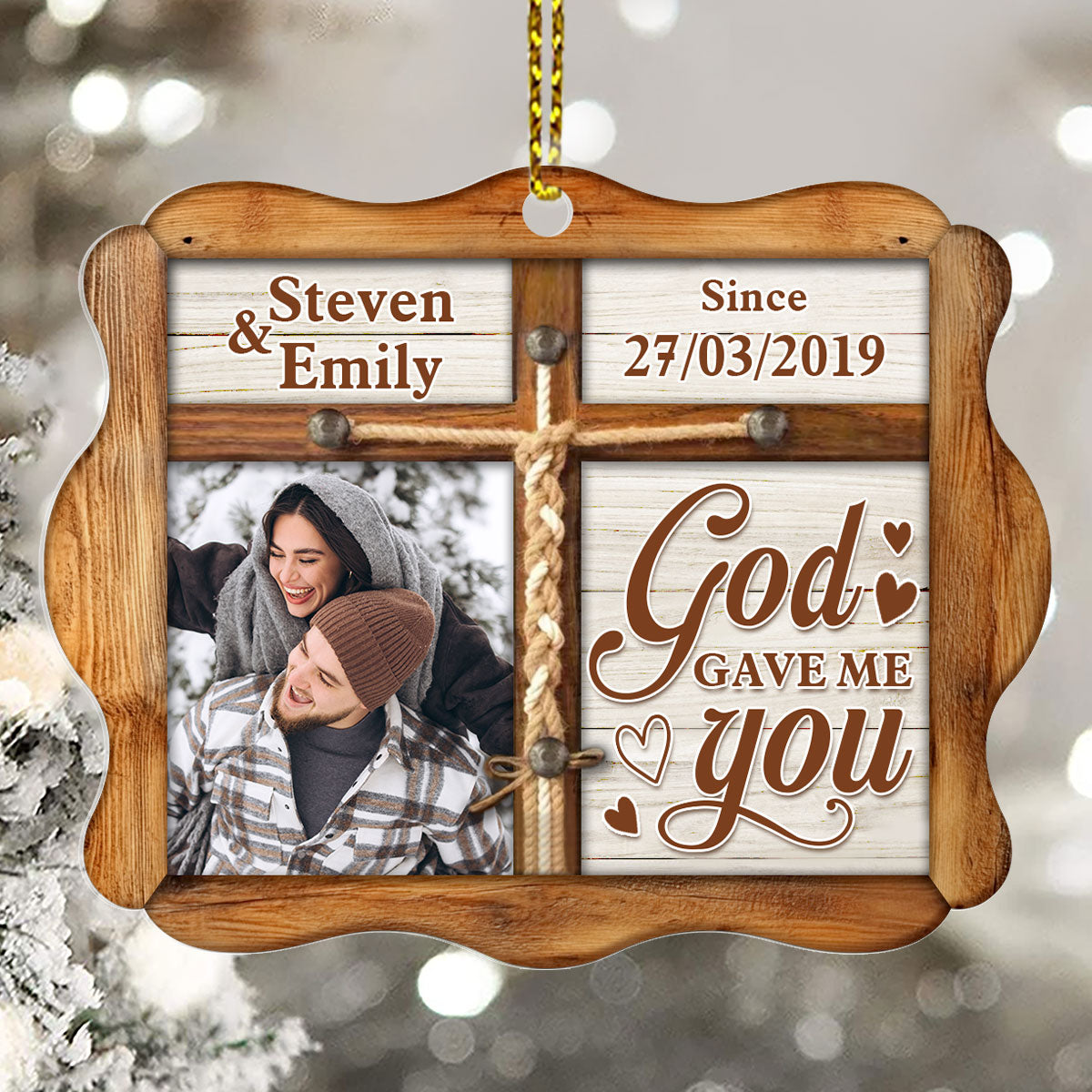 God Gave Me You - Personalized 1-Side Acrylic Ornament