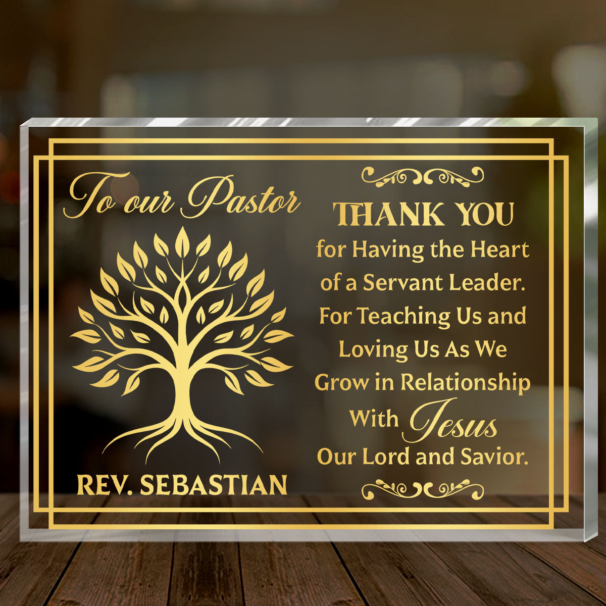 Pastor We Appreciate You - Personalized Custom Shaped Squared Acrylic Plaque