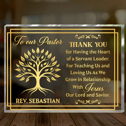 Pastor We Appreciate You - Personalized Custom Shaped Squared Acrylic Plaque