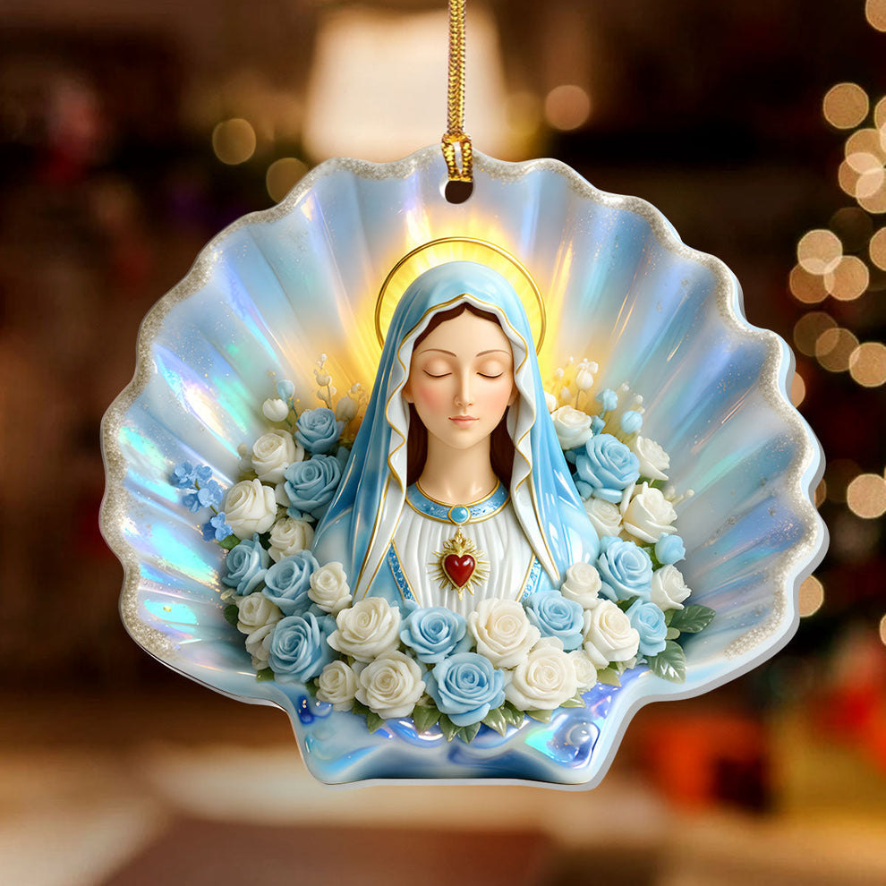 Holy Mary Shell Gift For Mom or Grandma - Virgin Mary Seashell Inspiration - Acrylic ...