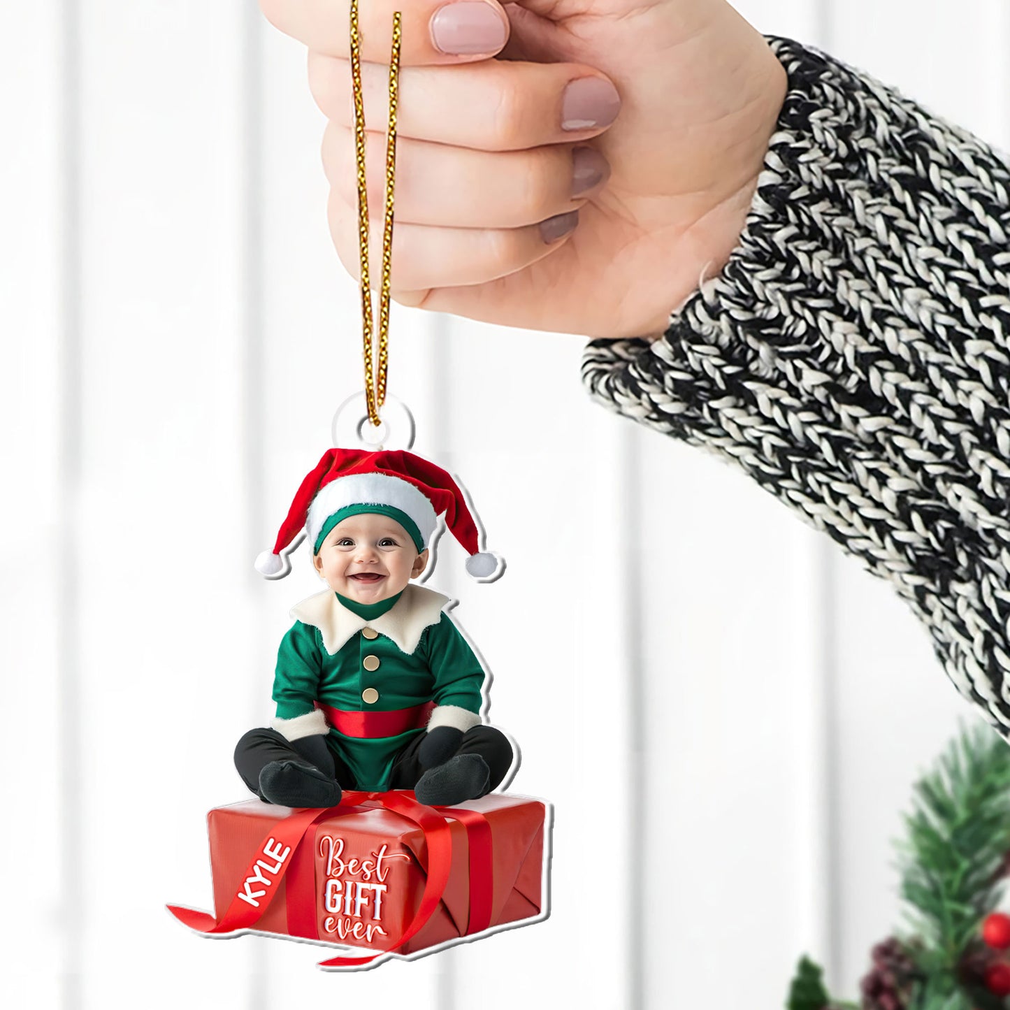 Best Gift Ever Cute Baby First Christmas - Personalized 1-Side Acrylic Ornament FCACOLEHA2268TA