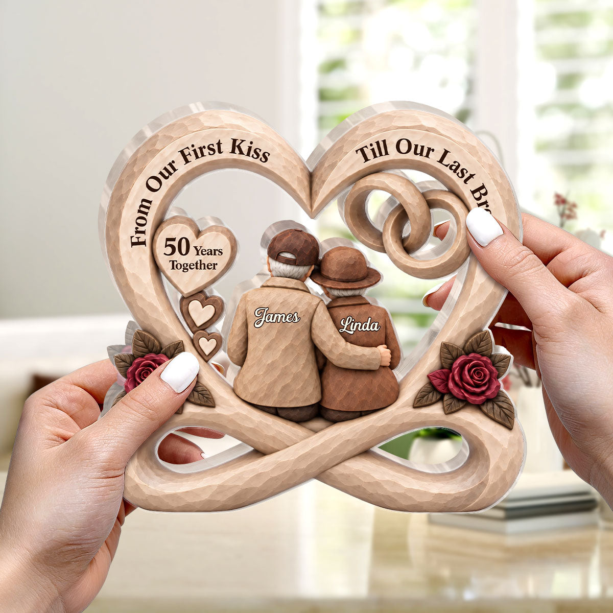 From Our First Kiss Till Our Last Breath - Personalized Custom Shaped Acrylic Plaque