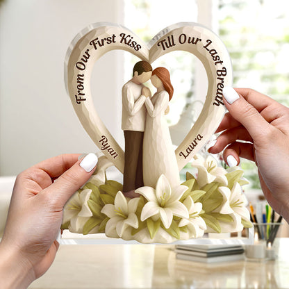 From Our First Kiss Till Our Last Breath - Personalized Custom Shaped Squared Acrylic Plaque