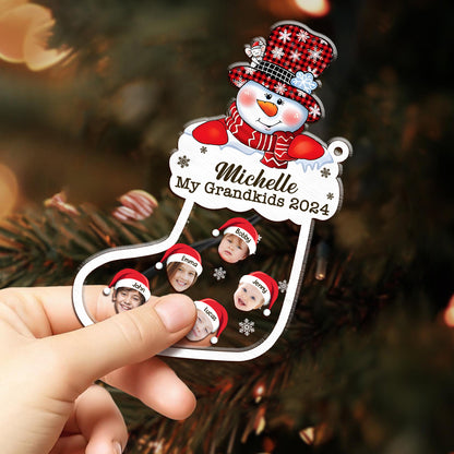 Grandkids - Personalized 3 Layered Christmas Shaker Ornament FCCSOLETN2529L