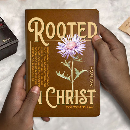 Rooted In Christ - Personalized Leather Cover Notebook