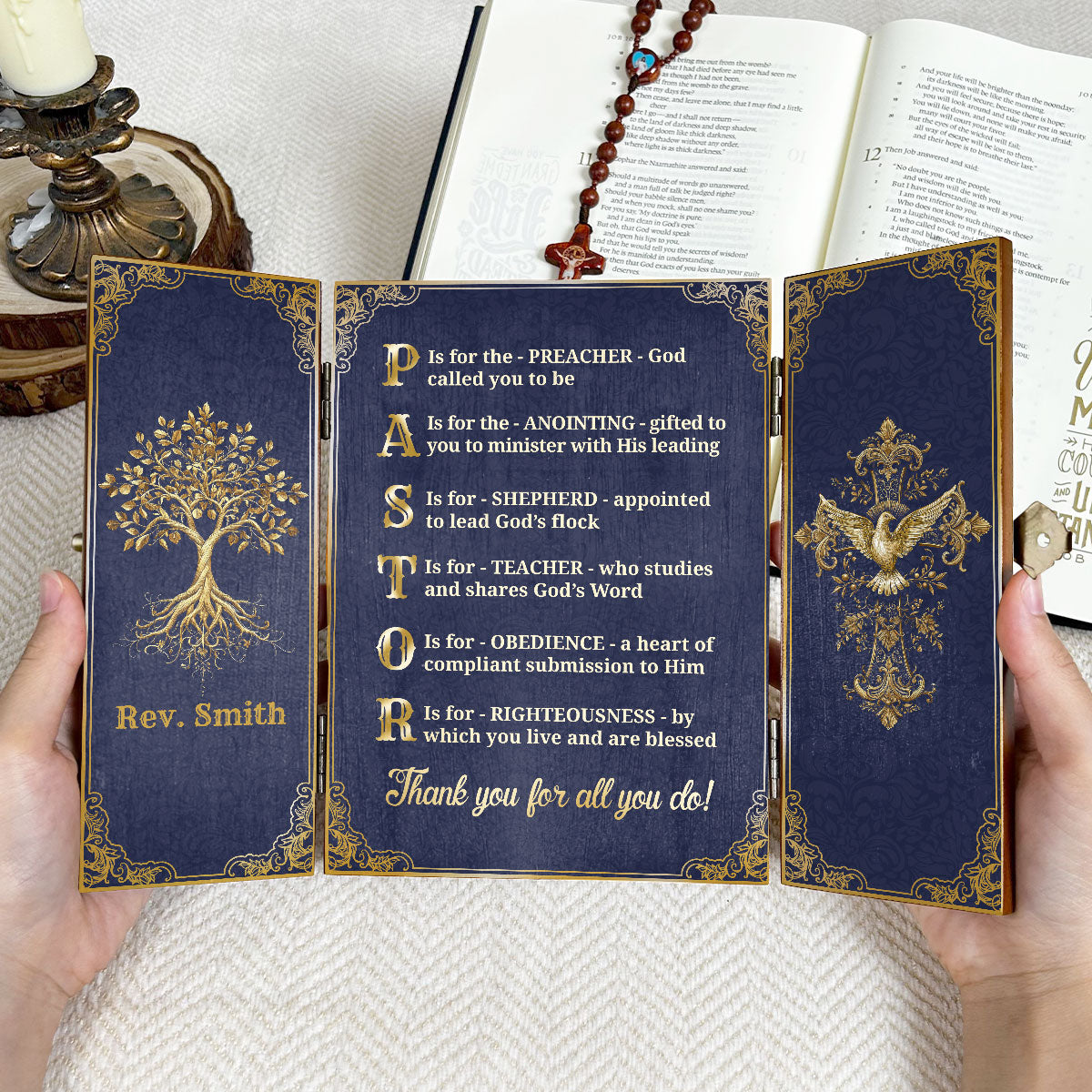 Guided By Anointing - Personalized Wooden Diptych