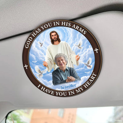 Safe In The Arms Of Jesus - Personalized Car Visor Clip