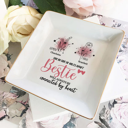 Side By Side or Miles Apart Bestie - Personalized Jewelry Dish FCJDLETN1975L