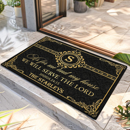 As For Me And My House We Will Serve The Lord - Personalized Doormat