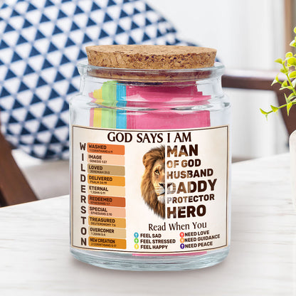 God Says I Am Man Of God - Personalized Bible Verse Jar For Dad