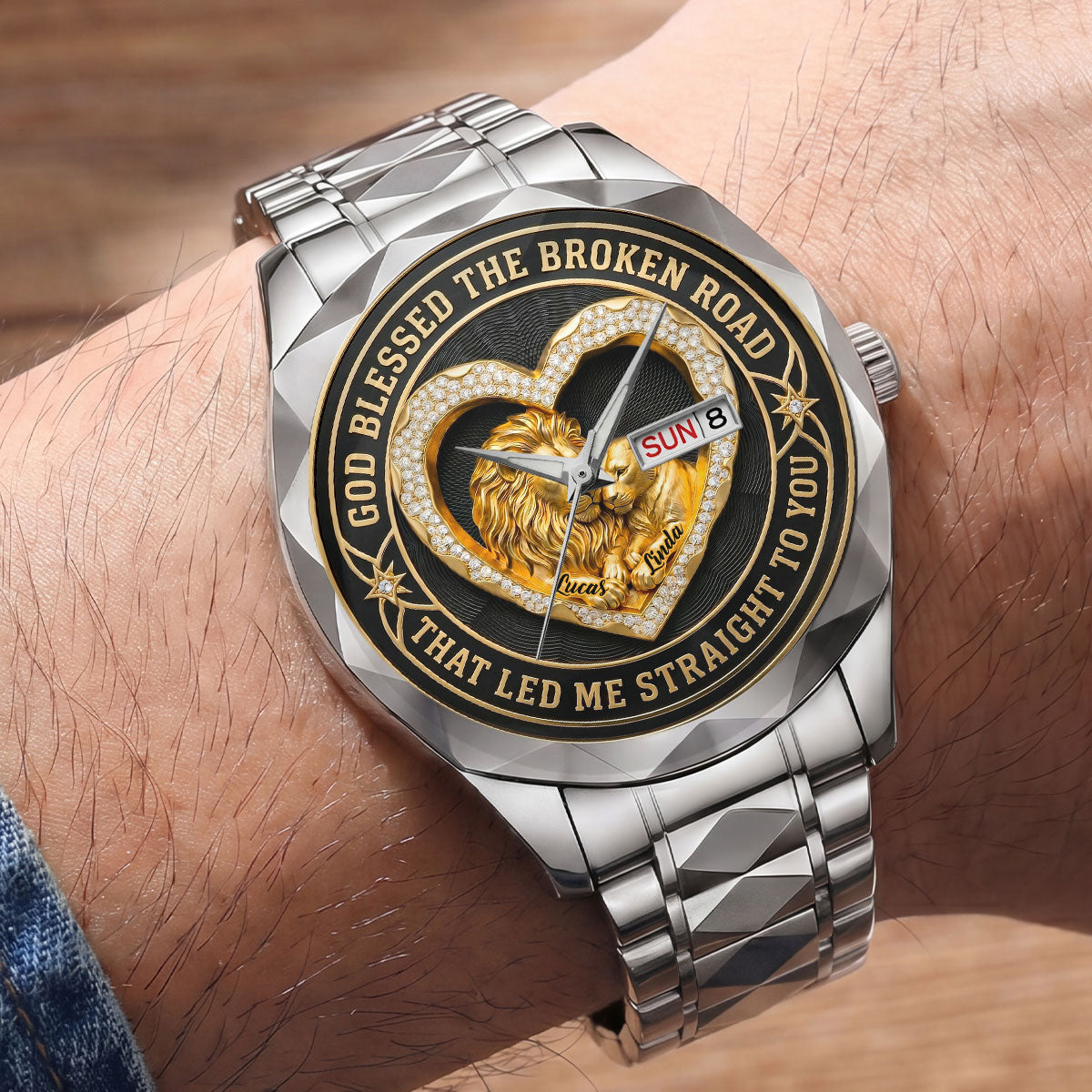 Blessed Road Led To You - Personalized Men's Wrist Watch