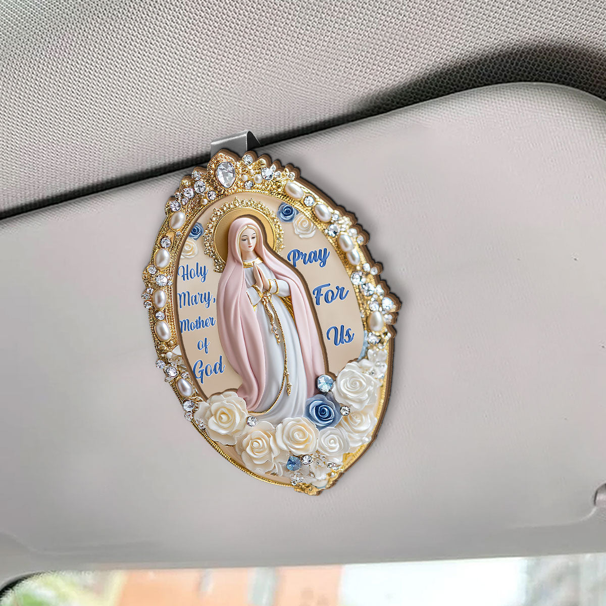 Holy Grace Virgin Mary - Car Visor Clip