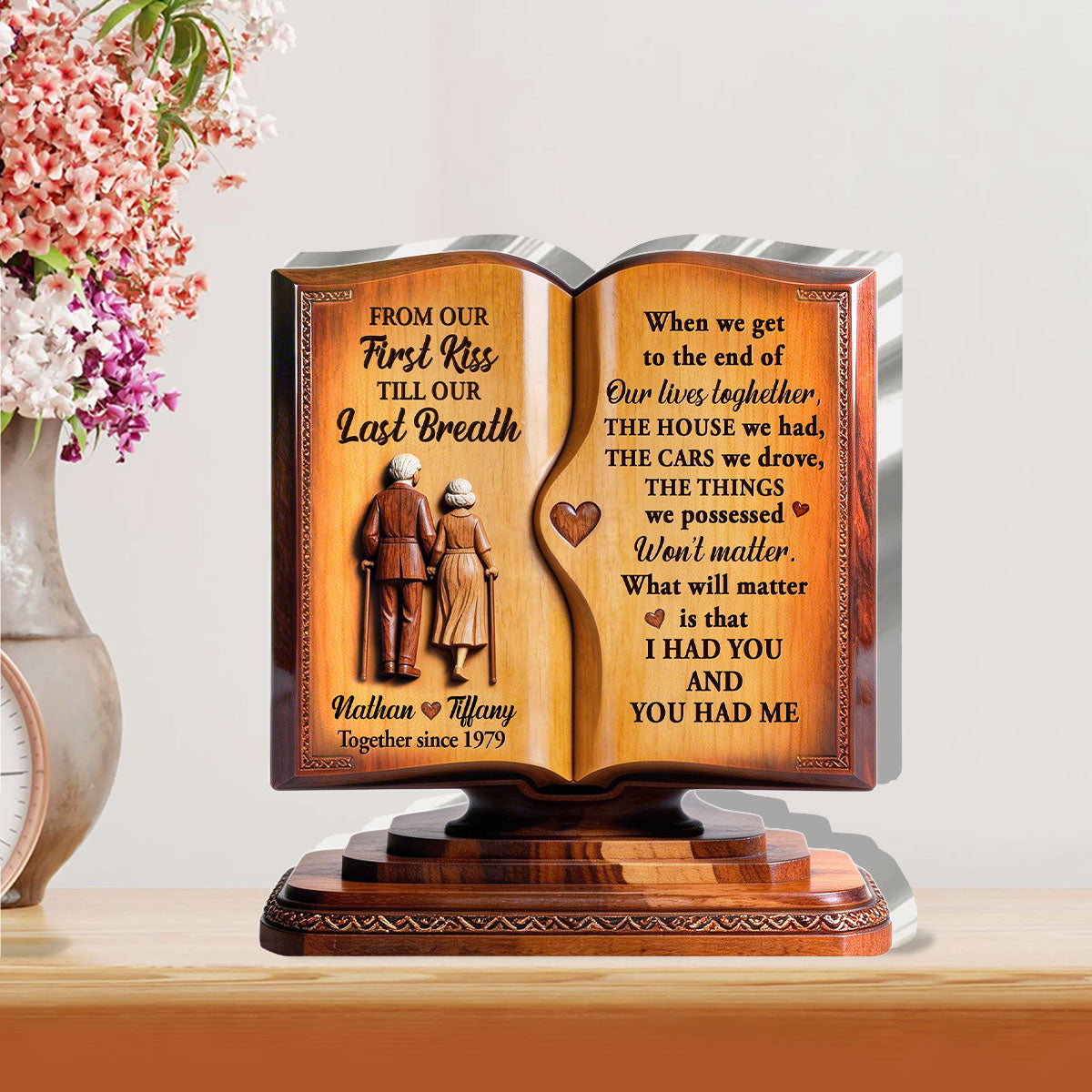 From Our First Kiss Till Our Last Breath  - Personalized Custom Shaped Acrylic Plaque