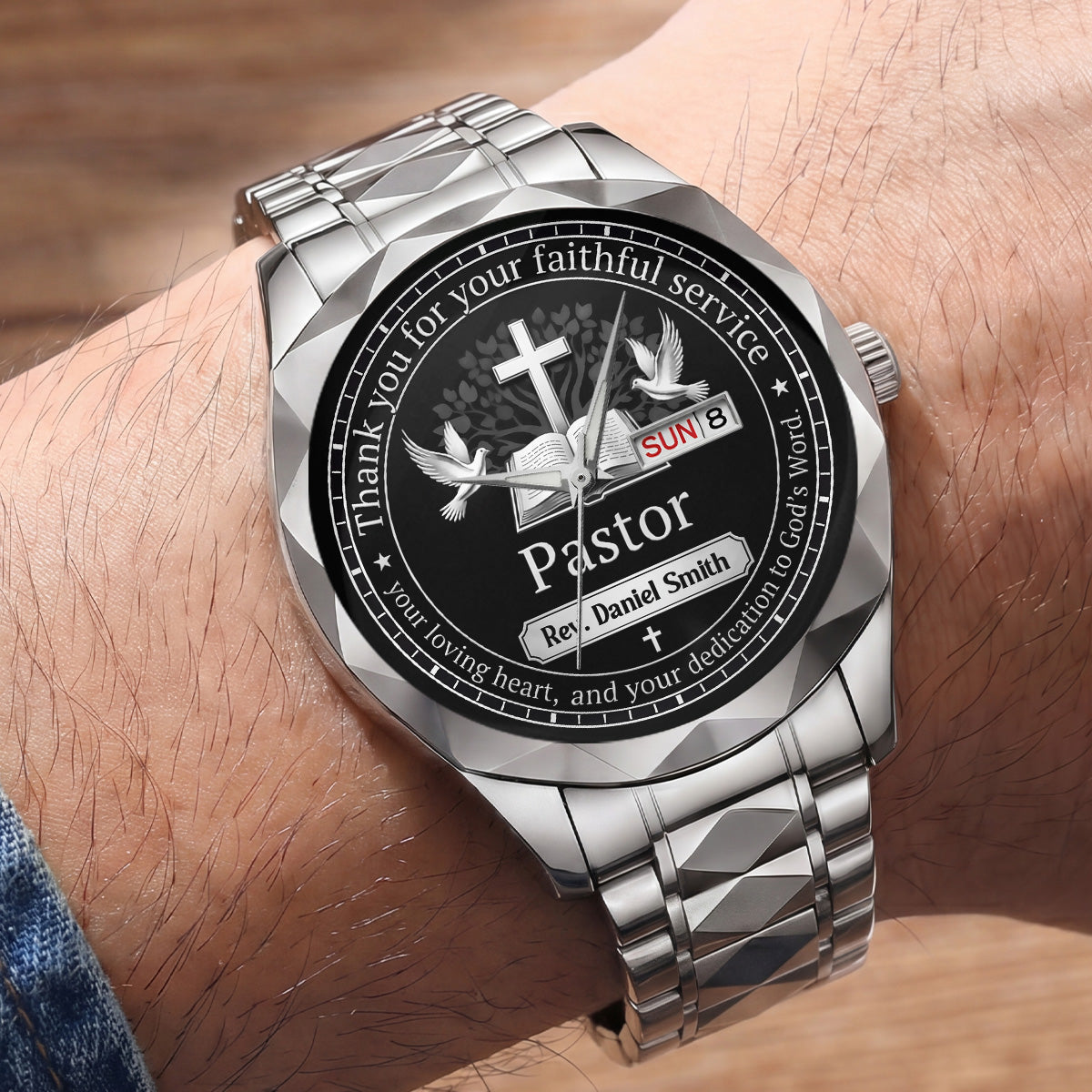Faithful Servant Appreciation - Personalized Men's Wrist Watch