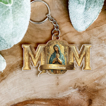 Faith Love Love Mother Mary - Personalized Acrylic Keychain