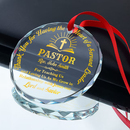 Heart of a Servant Leader - Personalized Round Shaped Glass Ornament