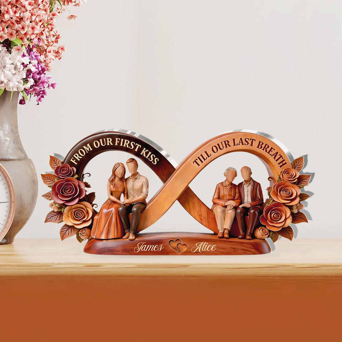 From Our First Kiss Till Our Last Breath - Personalized Custom Shaped Acrylic Plaque