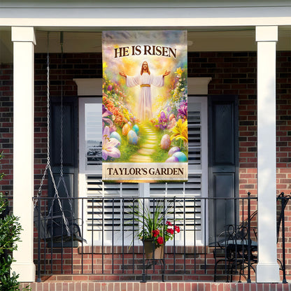 Risen Savior Christian Easter - Personalized Garden Flag