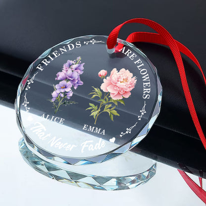 Personalized Birth Month Flower Bestie - Personalized Custom Glass Ornament FCURGOPLEHA2320T