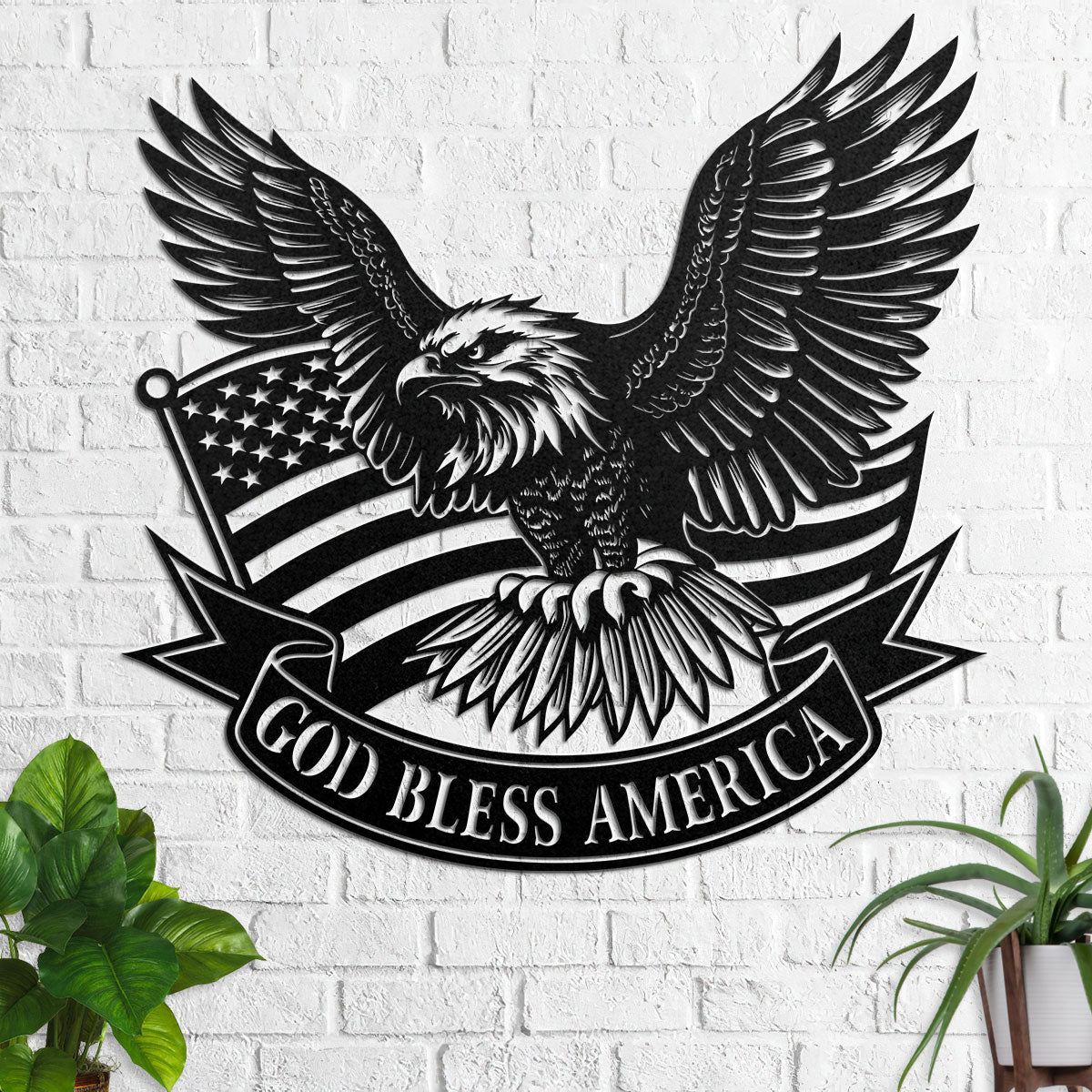 God Bless America -  Metal Wall Art Sign
