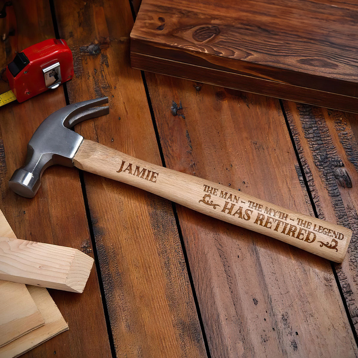 The Legend Has Retired - Personalized Wooden Hammer