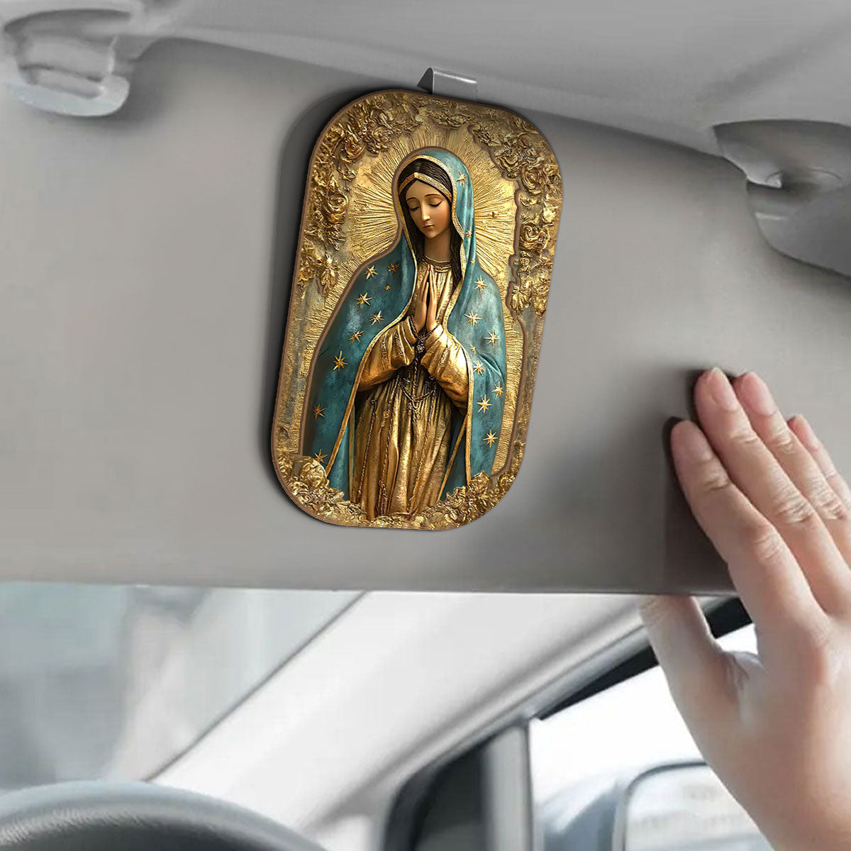 Vintage Style Virgin Mary - Car Visor Clip