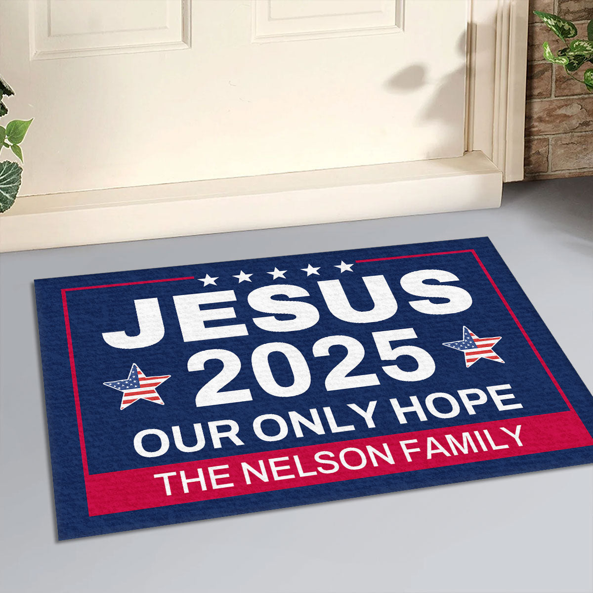 Jesus 2025 Our Only Hope - Personalized Doormat