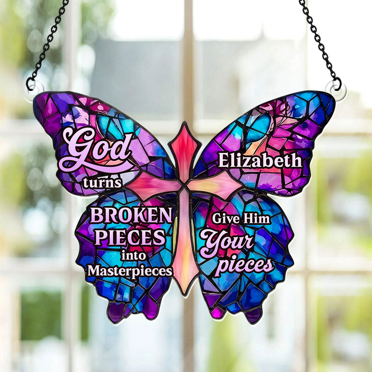 Grace Gives Me Wings - Personalized Acrylic Suncatcher