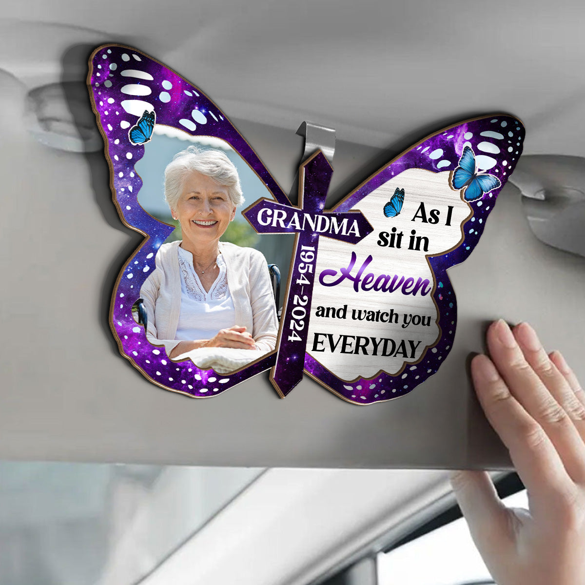 As I Sit In Heaven Memorial - Personalized Car Visor Clip FCCVCLETN2218L