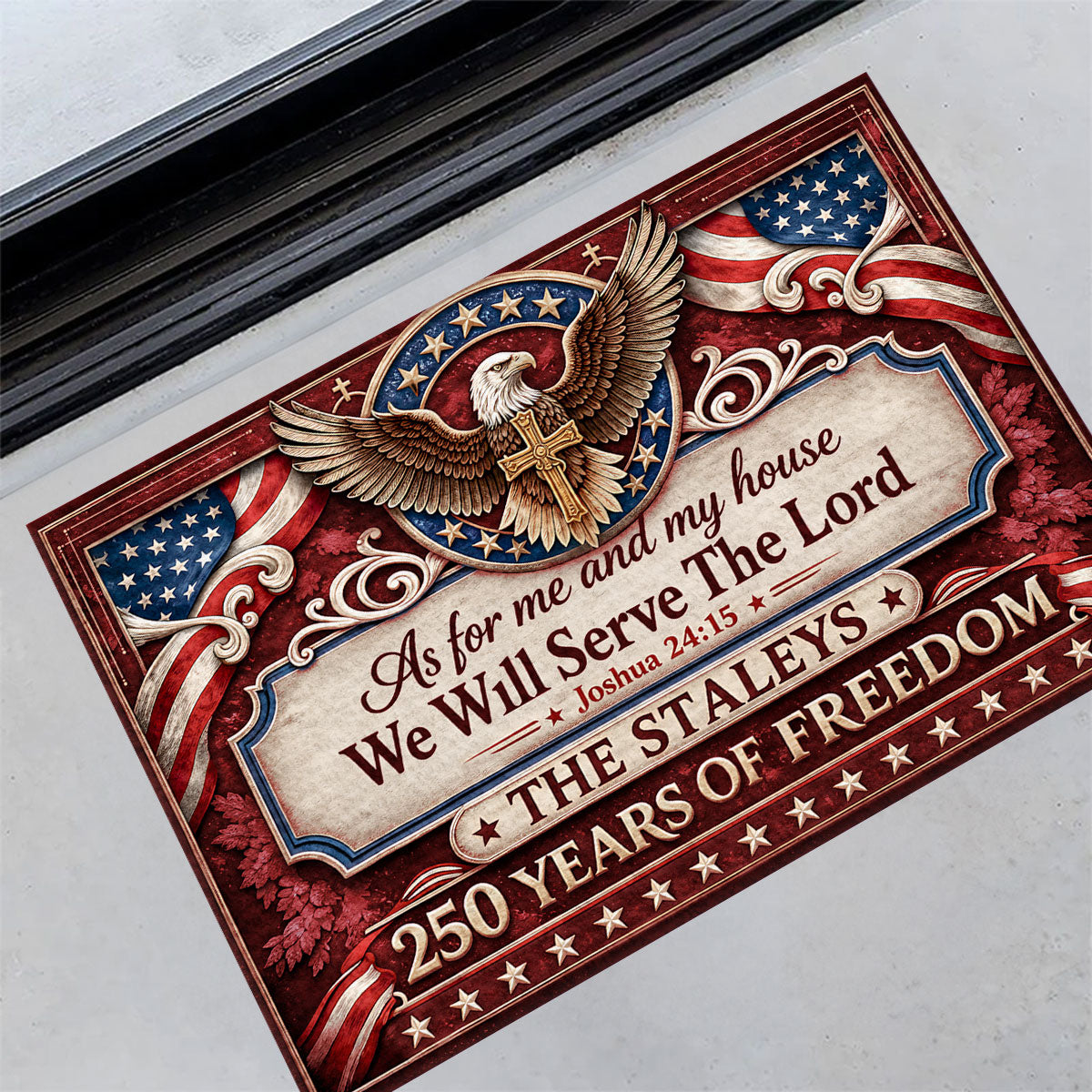 As For Me And My House We Will Serve The Lord  - Personalized Doormat