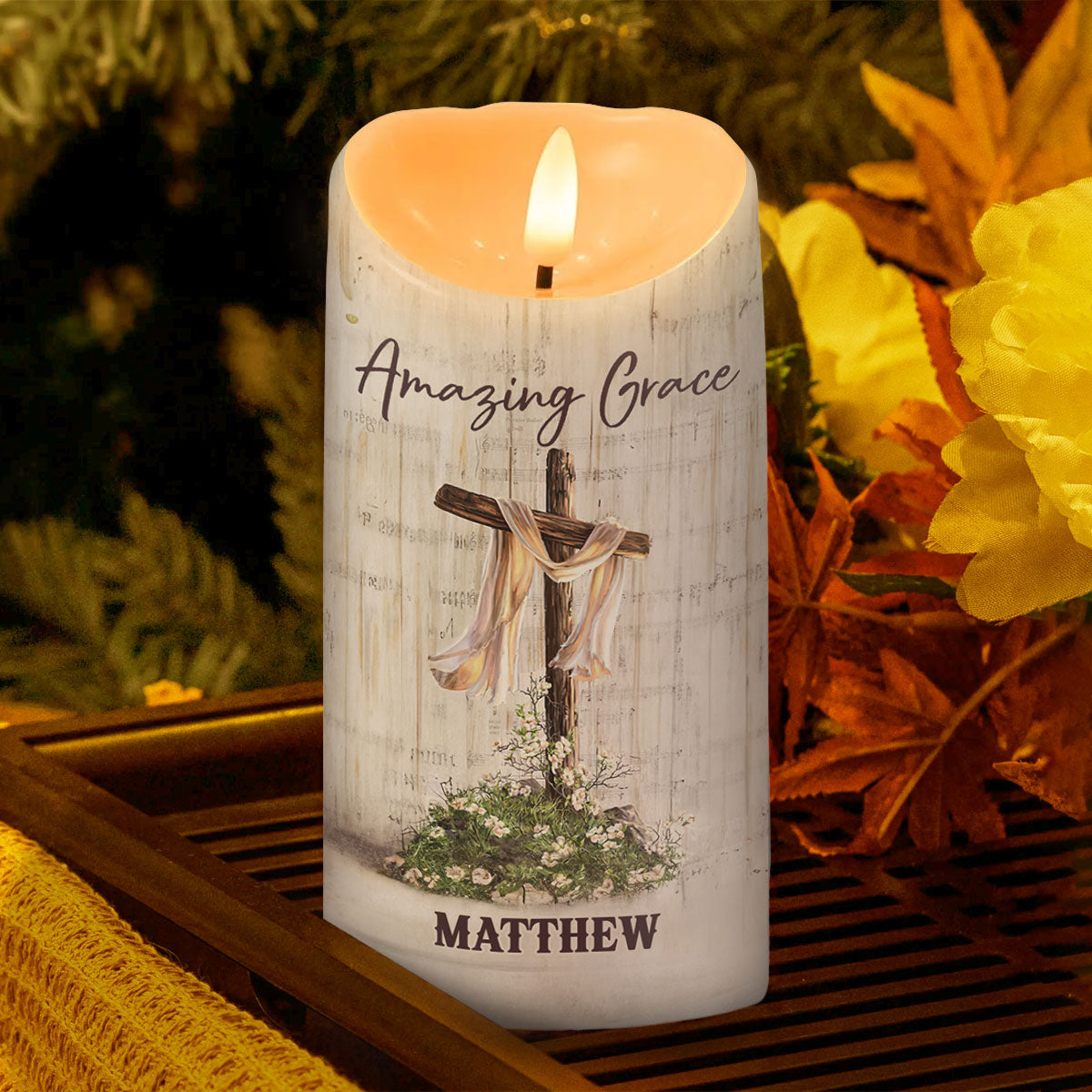 Amazing Grace - Personalized Flameless LED Candle