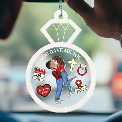 God Gave Me You - Personalized Car Shaker Ornament