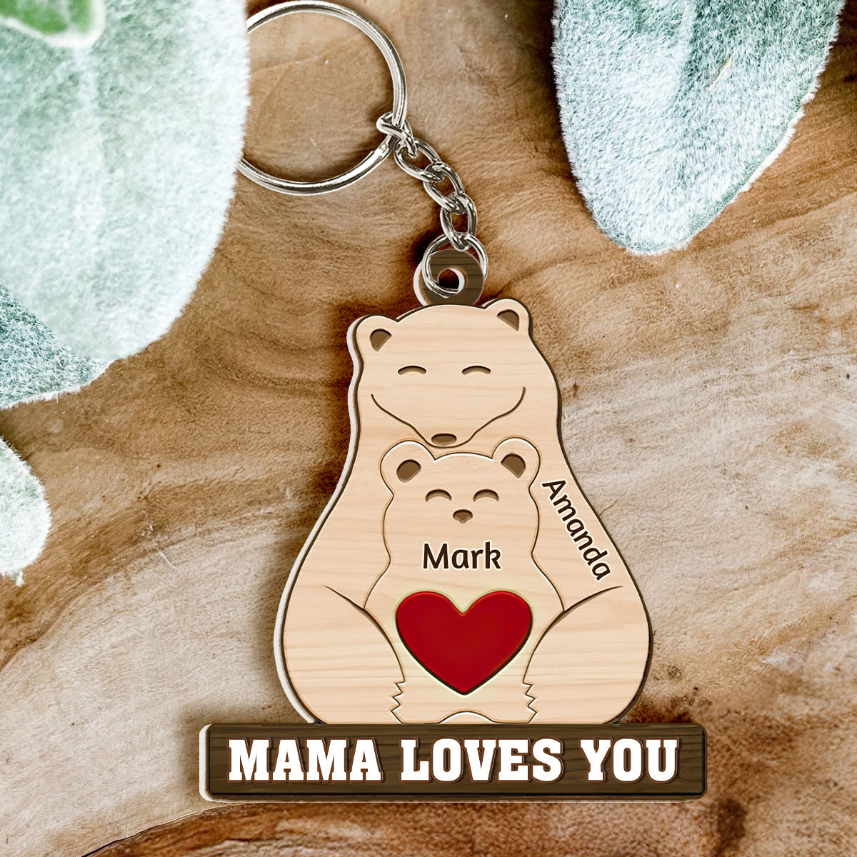 Papa Mama Love You - Personalized Acrylic Keychain