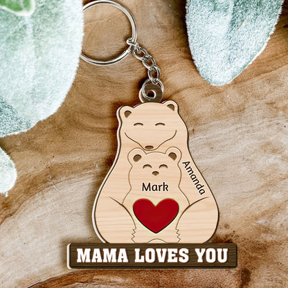 Papa Mama Love You - Personalized Acrylic Keychain