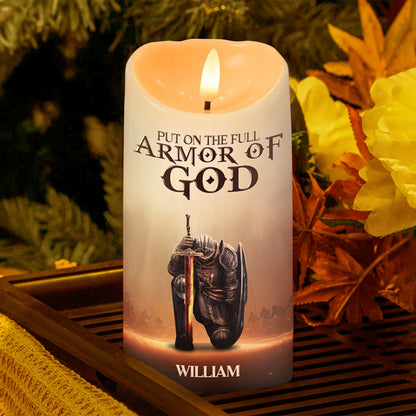 Put On The Full Armor Of God - Personalized Flameless LED Candle