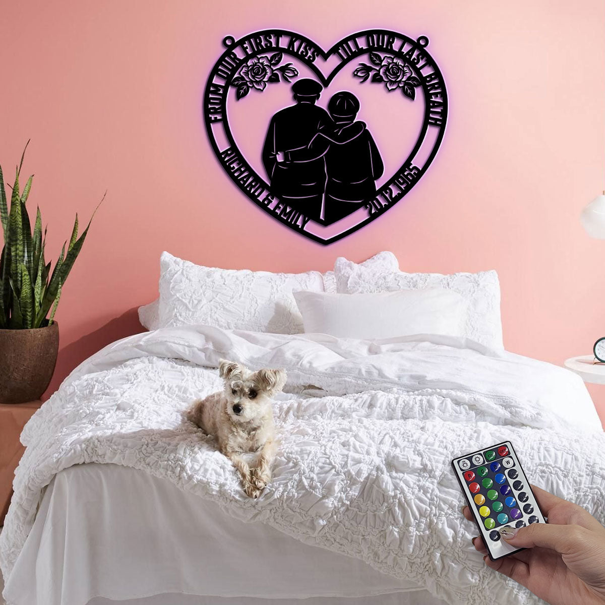 From Our First Kiss Till Our Last Breath - Personalized Metal Wall Art Sign