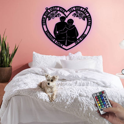 From Our First Kiss Till Our Last Breath - Personalized Metal Wall Art Sign