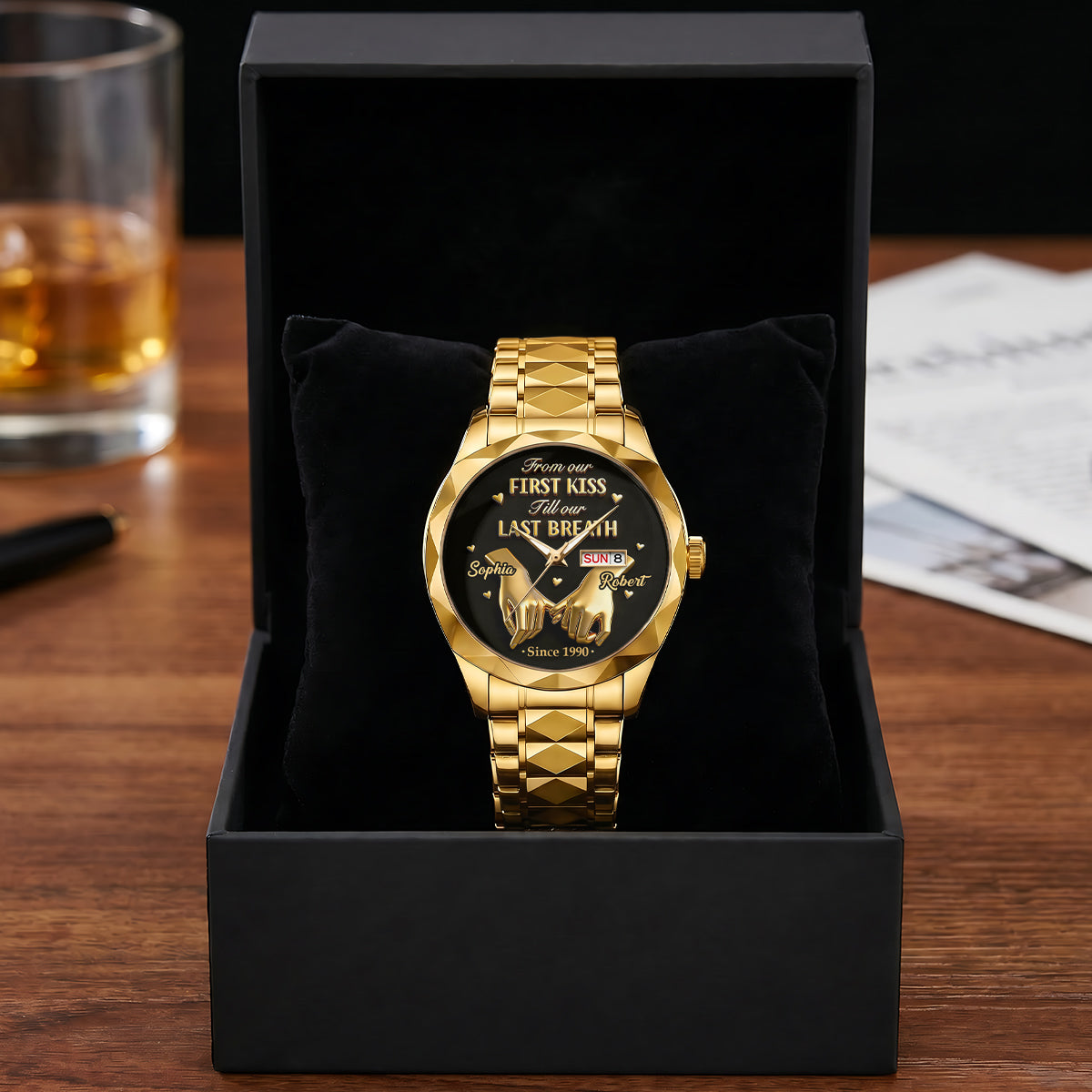 From First Kiss To Last Breath - Personalized Men's Wrist Watch