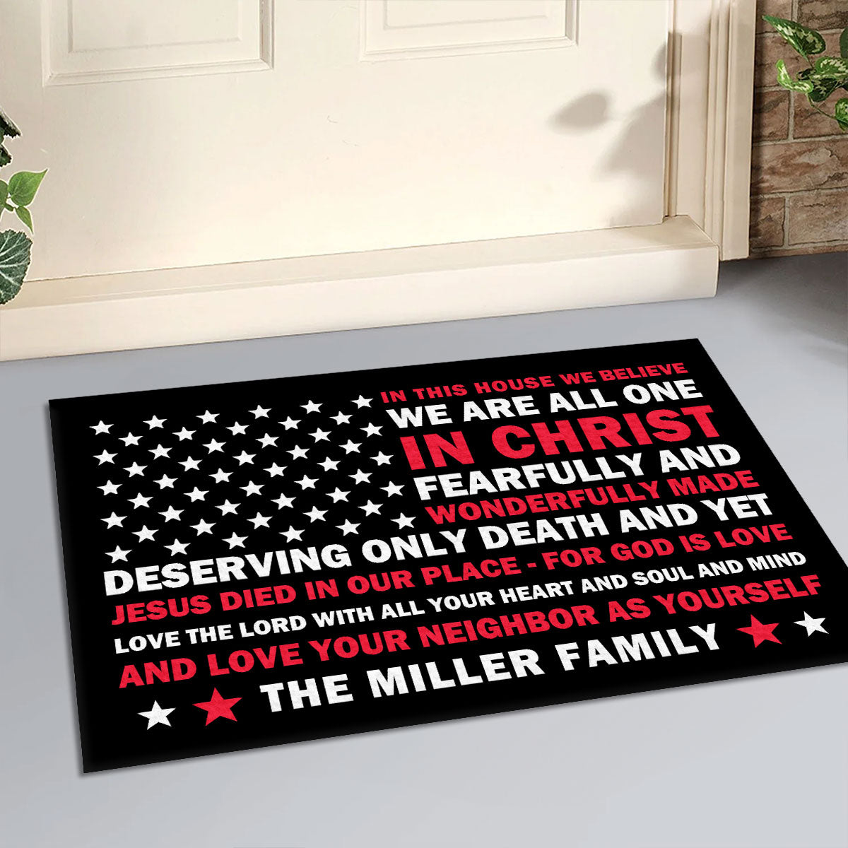 In This House We Believe - Personalized Doormat